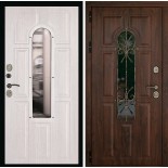 Дверь металлическая Лион Орех тёмный/Альберо браш 860х2050 левая 