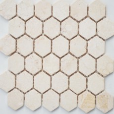 Мозаика из стекла и натурального камня Botticino MAT hex 18x30х6 (295x305)