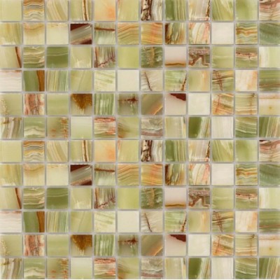 Мозаика из стекла и натурального камня Onice Jade Verde POL 23x23x7 (305*305)