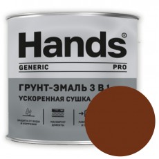 Грунт-эмаль 3в1 Hands Generic PRO красно-коричневый 1.8 кг