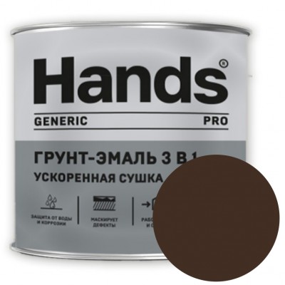 Грунт-эмаль 3в1 Hands Generic PRO шоколадный 1.8 кг