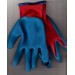 Перчатки нейлоновые  с рифленым латексным  покрытием (красно-синий) купить в Починке