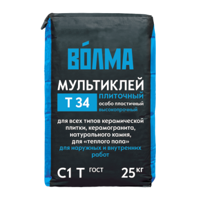 Клей плиточный Волма Мультиклей эластичный 25кг (C1T) /56